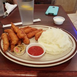 Shrips with mashed potatoes