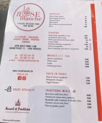 Menu photo 4 La Rose Blanche Brussels, BRU