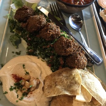 Meddys - Falafel Bowl: Spanish Eggplant, hummus, tahini, and pita chips. Vegan and delicious. - Mediterranean Near Me - Wichita, Kansas Meddys - Falafel Bowl: Spanish Eggplant, hummus, tahini, and pita chips. Vegan and delicious. - Mediterranean Near Me - Wichita, Kansas