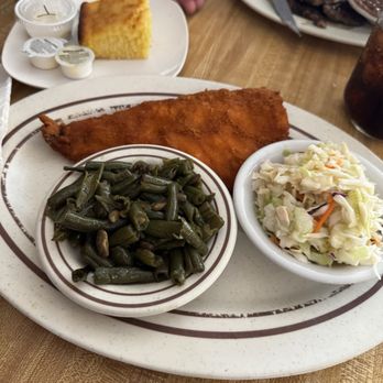 Colonial Room - Fried flounder dinner/ with beans, slaw, and cornbread. - American Near Me - Sanford, Florida Colonial Room - Fried flounder dinner/ with beans, slaw, and cornbread. - American Near Me - Sanford, Florida