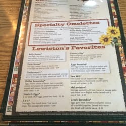 The Iron Kettle - Front of the breakfast menu.