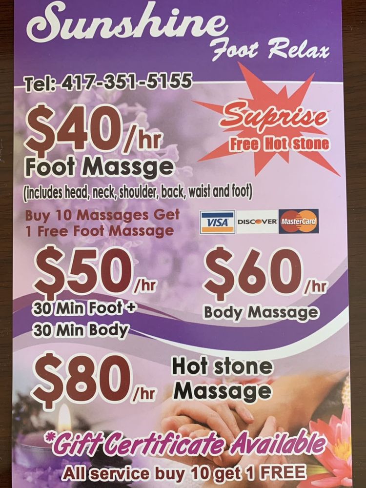 SUNSHINE FOOT RELAX Updated May 2024 12 Photos & 17 Reviews 303 E