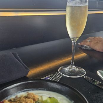 Fly Dining Puerto Rico - Granola Parfait and champagne to start. - Caribbean Near Me - San Juan, Puerto Rico