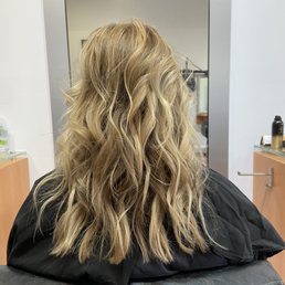 Partial highlight and low-lights, cut and blowout by Dianna Reyes