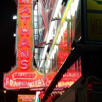 Nathan's Famous - Neon - Hot Dogs Near Me - Brooklyn, New York