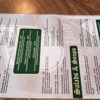 O'Donoghue's Irish Pub - a menu and a roll of money - American Near Me - Elm Grove, Wisconsin O'Donoghue's Irish Pub - a menu and a roll of money - American Near Me - Elm Grove, Wisconsin
