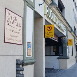 Old Pasadena Marriott Parking Structure - Exterior parking entrance