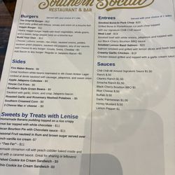 Southern Social - Menu