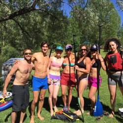 White Horse Yoga - Teaching paddle board yoga at 2017 200 hour Teacher Training