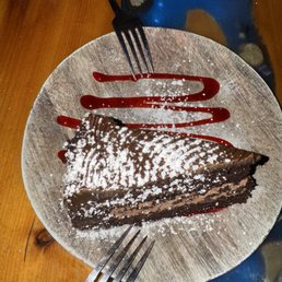 Decadent triple chocolate cake