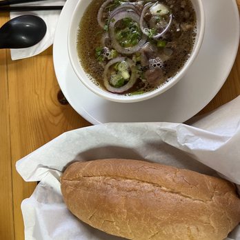 Pho 54 - A3. Baguette with Bowl of Bone Marrow Proteins (Banh Mi Xi Quach) - Vietnamese Near Me - Houston, Texas