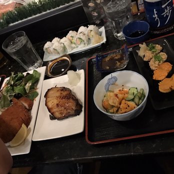 Tadashi - Tonkatsu, California roll, misoyaki butterfish, appetizer with cucumbers, natto nigiri, uni nigiri....YUM! - Japanese Near Me - Aiea, Hawaii Tadashi - Tonkatsu, California roll, misoyaki butterfish, appetizer with cucumbers, natto nigiri, uni nigiri....YUM! - Japanese Near Me - Aiea, Hawaii