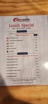 Menu photo 1 Cajun Crack'n Stockton, CA