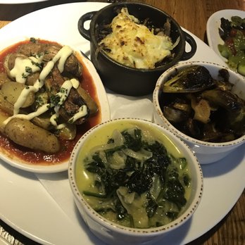 Hickory & Ash - Patatas Bravas Soft Polenta Brussels Sprouts Creamed Spinach - Steakhouses Near Me - Broomfield, Colorado Hickory & Ash - Patatas Bravas Soft Polenta Brussels Sprouts Creamed Spinach - Steakhouses Near Me - Broomfield, Colorado
