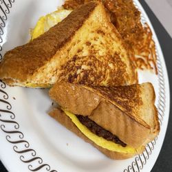 Sausage Egg & Cheese on Texas Toast.