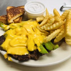 K&E Southern Sweets - Hamburger Steak Dinner with cheese