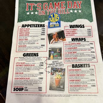 JJ's Grill - Game Day Menu - American Near Me - Fayetteville, Arkansas JJ's Grill - Game Day Menu - American Near Me - Fayetteville, Arkansas