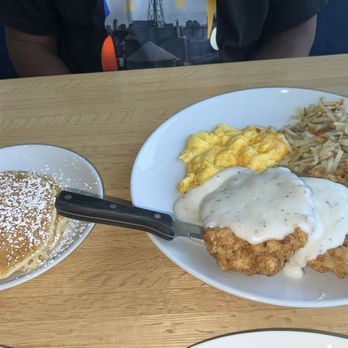 Jam + Toast - Pancakes & Chicken Fried Chicken w/hash browns and scrambled eggs - Breakfast & Brunch Near Me - Frisco, Texas Jam + Toast - Pancakes & Chicken Fried Chicken w/hash browns and scrambled eggs - Breakfast & Brunch Near Me - Frisco, Texas