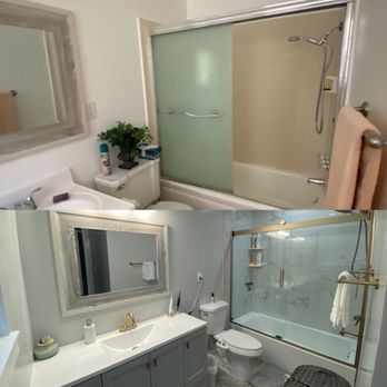 Urbane Builders - a bathroom before and after remodeling - General Contractors Near Me - Los Angeles, California