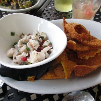 The Terrace - Cod, Shrimp & Scallop Ceviche with Mint, Pomegranate, Cucumber, Lime Red Onion & Mango along with Wonton Chips - Venues & Event Spaces Near Me - Buffalo, Delaware