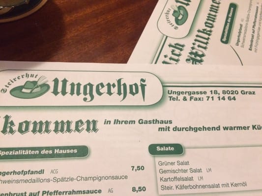 Menu photo 1 Ungerhof Graz, 6