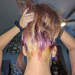 Sinister Salon - This is what I came home to see the back of my head looking like??? Not even uneven just straight up missing toner and color
