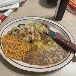 Steak with rice and beans Steak with rice and beans