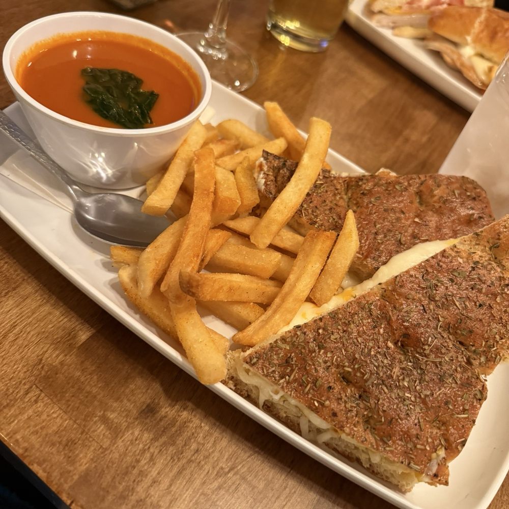 Grilled cheese and tomato soup and fries
