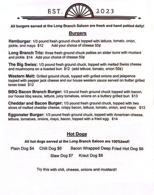 Menu photo 6 Long Branch Saloon & Grill Newport, TN Menu photo 6 Long Branch Saloon & Grill Newport, TN