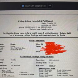 Valley Animal Hospital & Pet Resort - Report card
