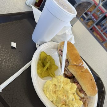 Hickory Smoke House - Pulled pork po boy - Barbeque Near Me - Fort Johnson, Louisiana Hickory Smoke House - Pulled pork po boy - Barbeque Near Me - Fort Johnson, Louisiana