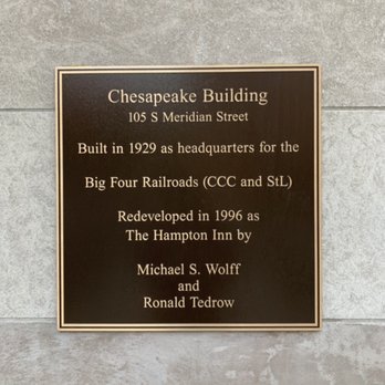 Hampton Inn Indianapolis Downtown Across from Circle Centre - Renovated Chesapeake Building that was the headquarters for the Big Four Railroads - Hotels Near Me - Indianapolis, Indiana Hampton Inn Indianapolis Downtown Across from Circle Centre - Renovated Chesapeake Building that was the headquarters for the Big Four Railroads - Hotels Near Me - Indianapolis, Indiana
