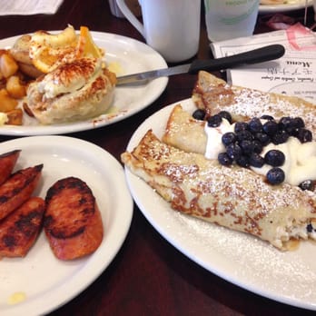 Eggs 'n Things - Blueberry crepe, Portuguese sausage, and crab cake Benedict ... Yummy! - Breakfast & Brunch Near Me - Honolulu, Hawaii Eggs 'n Things - Blueberry crepe, Portuguese sausage, and crab cake Benedict ... Yummy! - Breakfast & Brunch Near Me - Honolulu, Hawaii