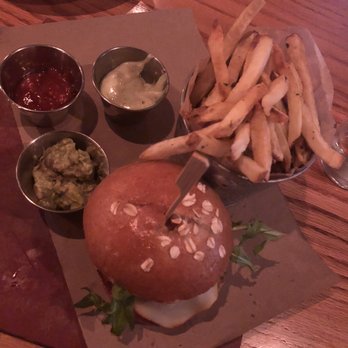 Whiskey Cake Kitchen & Bar - Beyond Meat Burger with fries - New American Near Me - Katy, Texas Whiskey Cake Kitchen & Bar - Beyond Meat Burger with fries - New American Near Me - Katy, Texas