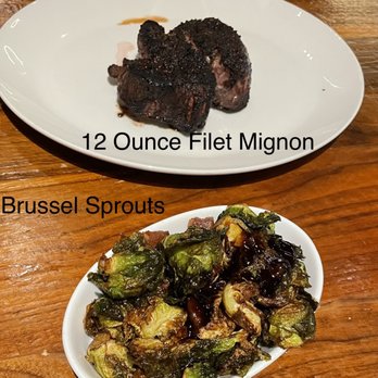 Del Frisco's Grille - 12 ounce Filet Mignon and a side of Brussel Sprouts - New American Near Me - Hoboken, New Jersey