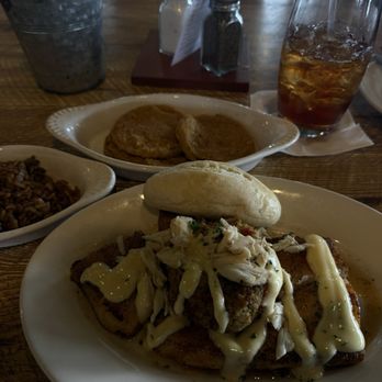 Felix's Fish Camp - Cobia topped with crab cake - Seafood Near Me - Spanish Fort, Alabama Felix's Fish Camp - Cobia topped with crab cake - Seafood Near Me - Spanish Fort, Alabama