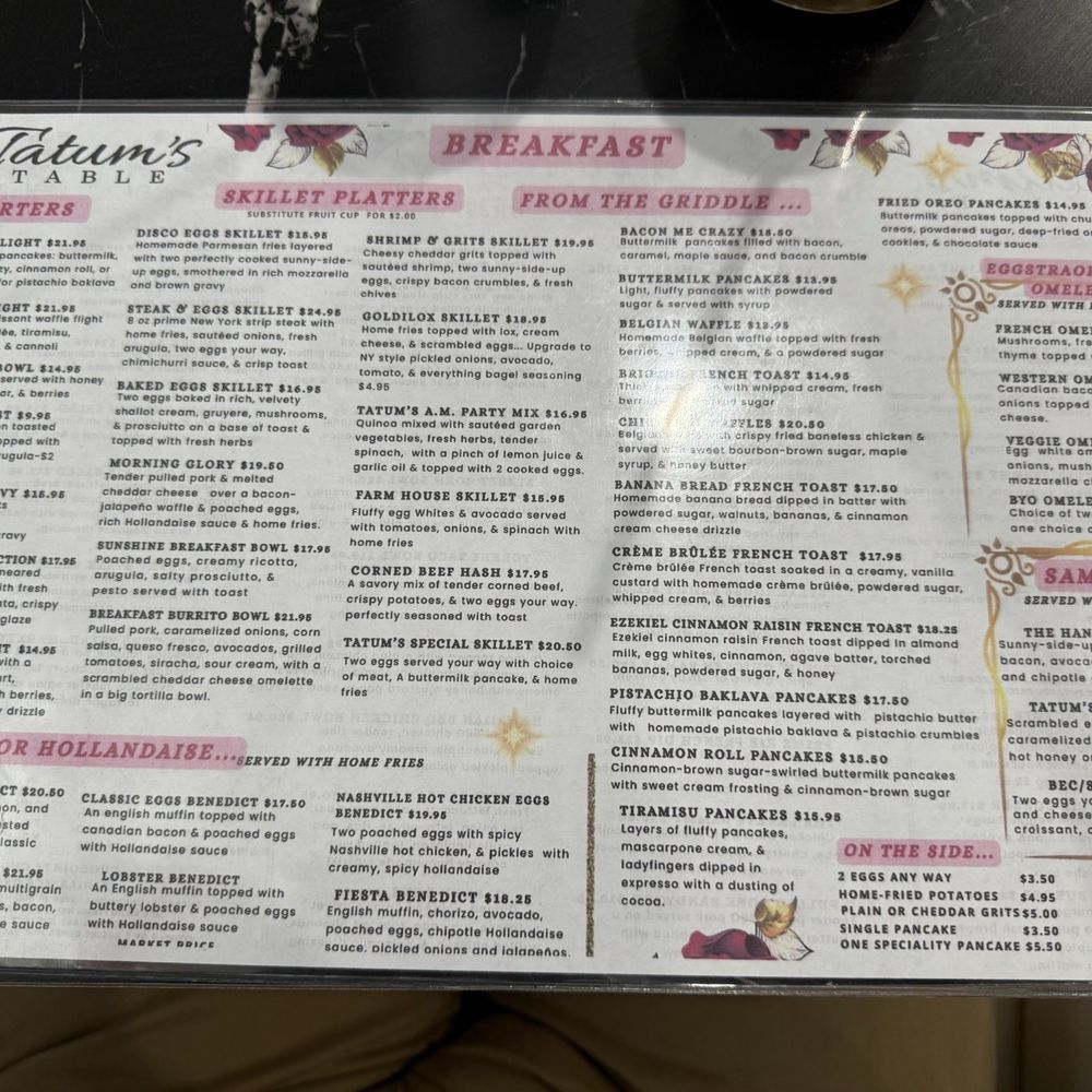 Tatum's Table - Breakfast menu - Breakfast & Brunch Near Me - Lincroft, New Jersey Tatum's Table - Breakfast menu - Breakfast & Brunch Near Me - Lincroft, New Jersey