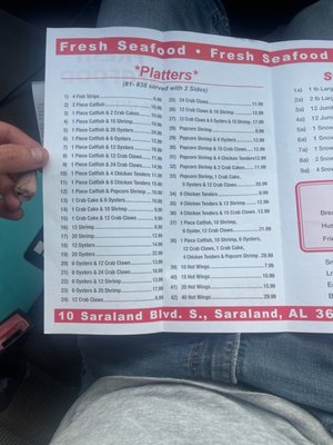Menu photo 2 Fresh Seafood Saraland, AL Menu photo 2 Fresh Seafood Saraland, AL