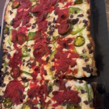 Buddy's Pizza - Hamburger, jalapenos and green peppers - Pizza Near Me - Detroit, Michigan