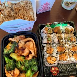 Panda Garden - Chicken & broccoli, Crispy asparagus crab roll, Sweet potato roll