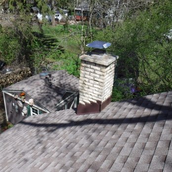 Capital Chimney - BEFORE .... old furnace cracking crown, much repair needed here - Chimney Sweeps Near Me - Villa Park, Illinois