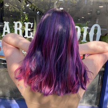 Hare Studio - Pink and purple balayage from the back - Hair Salons Near Me - New York , New York