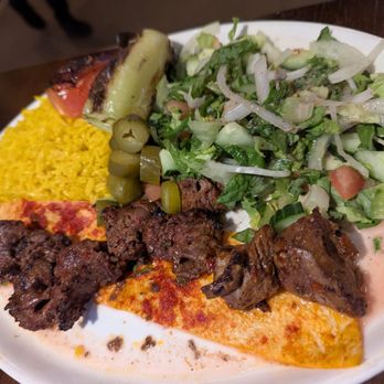 Turkish Village - Kuzu (cubed lamb) served with rice and vegetables - Salad Near Me - Dearborn, Michigan Turkish Village - Kuzu (cubed lamb) served with rice and vegetables - Salad Near Me - Dearborn, Michigan