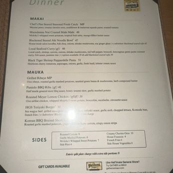 Hali'imaile General Store - Menu - Seafood Near Me - Makawao, Hawaii