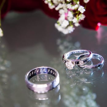Golden String - My wedding ring and engagement ring and my husbands wedding ring. Both wedding ring were also engraved. - Jewelry Near Me - Los Angeles, California Golden String - My wedding ring and engagement ring and my husbands wedding ring. Both wedding ring were also engraved. - Jewelry Near Me - Los Angeles, California