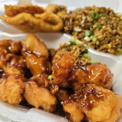 Lam's Garden - Boneless Hot Braised Chicken combination plate