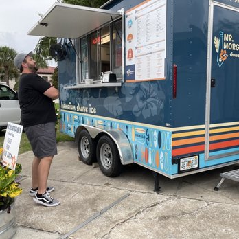 Mr Morgan's Shave Ice - a man standing in front of a food truck - Shaved Ice Near Me - St. Augustine, Florida