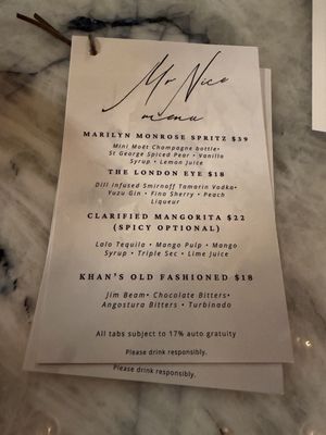 Menu photo 7 Mr Nice Houston, TX