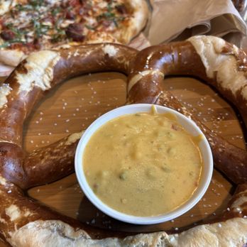 Escape Craft Brewery - Pretzle with cheese - Breweries Near Me - Redlands, California