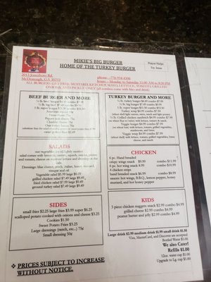Menu photo 2 Mikie's Big Burger Mcdonough, GA Menu photo 2 Mikie's Big Burger Mcdonough, GA